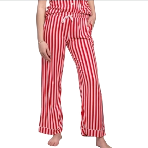 Hello Mello Other - Red and White Striped Women's Lounge Pants